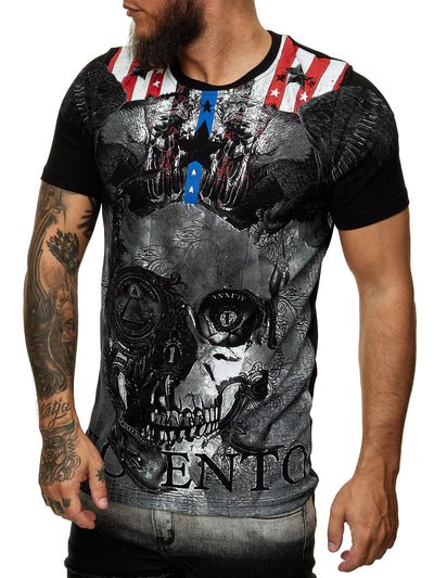 Violent Flag Graphic T-Shirt - Black X55A