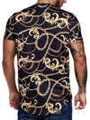 Chained Leo Graphic T-Shirt - Black Gold  X67A