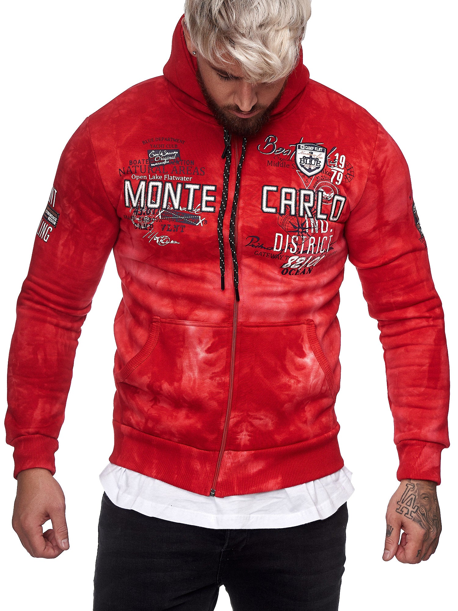 Monte Carlo Tie dye Hoodie - Red X70B