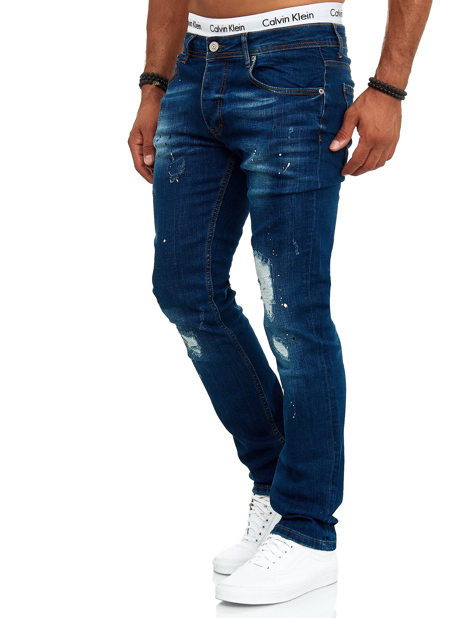 Rego Distressed Jeans - Blue X77 - FASH STOP