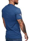 "Monte Carlo" Print Graphic V-Neck T-Shirt - Blue X79C