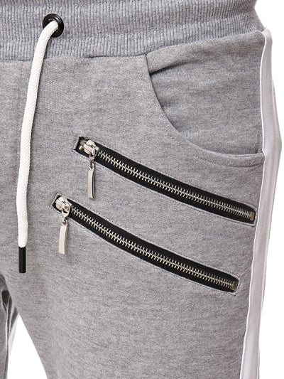 Dozip Stripe Sweatpants Joggers - Gray X7B - FASH STOP
