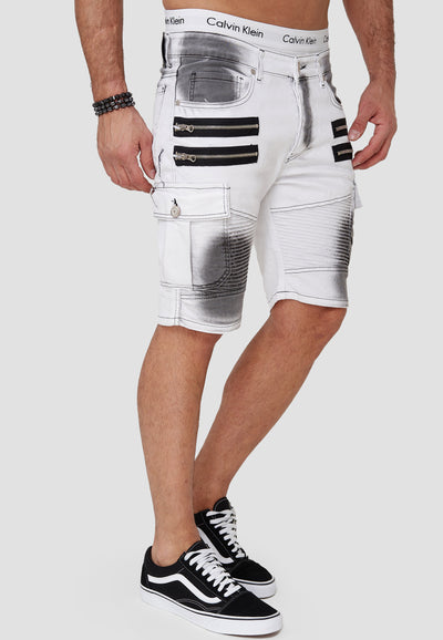 Araf Cargo Denim Shorts - White X81C