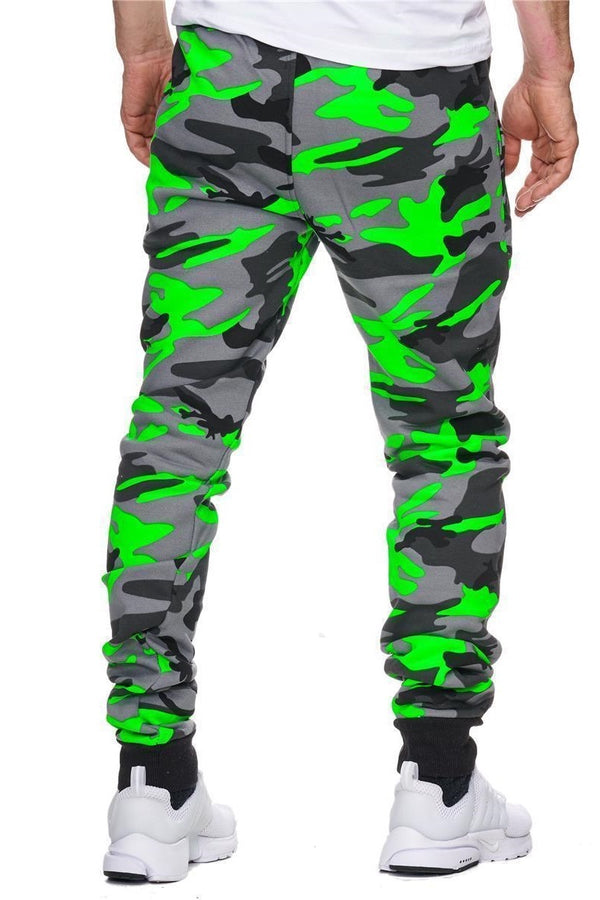 Kams Camo Sweatpants Joggers - Green Black Gray X83B - FASH STOP