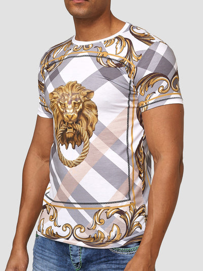 Defa Lion Graphic T-Shirt - White X86