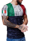 ITALIA Flag Overt Print Graphic T-Shirt - Multicolor  X87