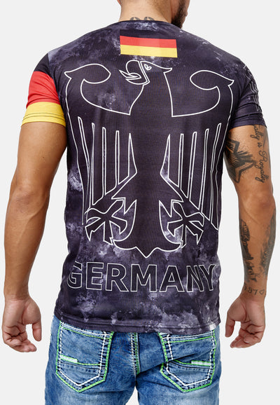GERMANY Flag Overt STOP T-Shirt Graphic Print - - X92 Multicolor FASH