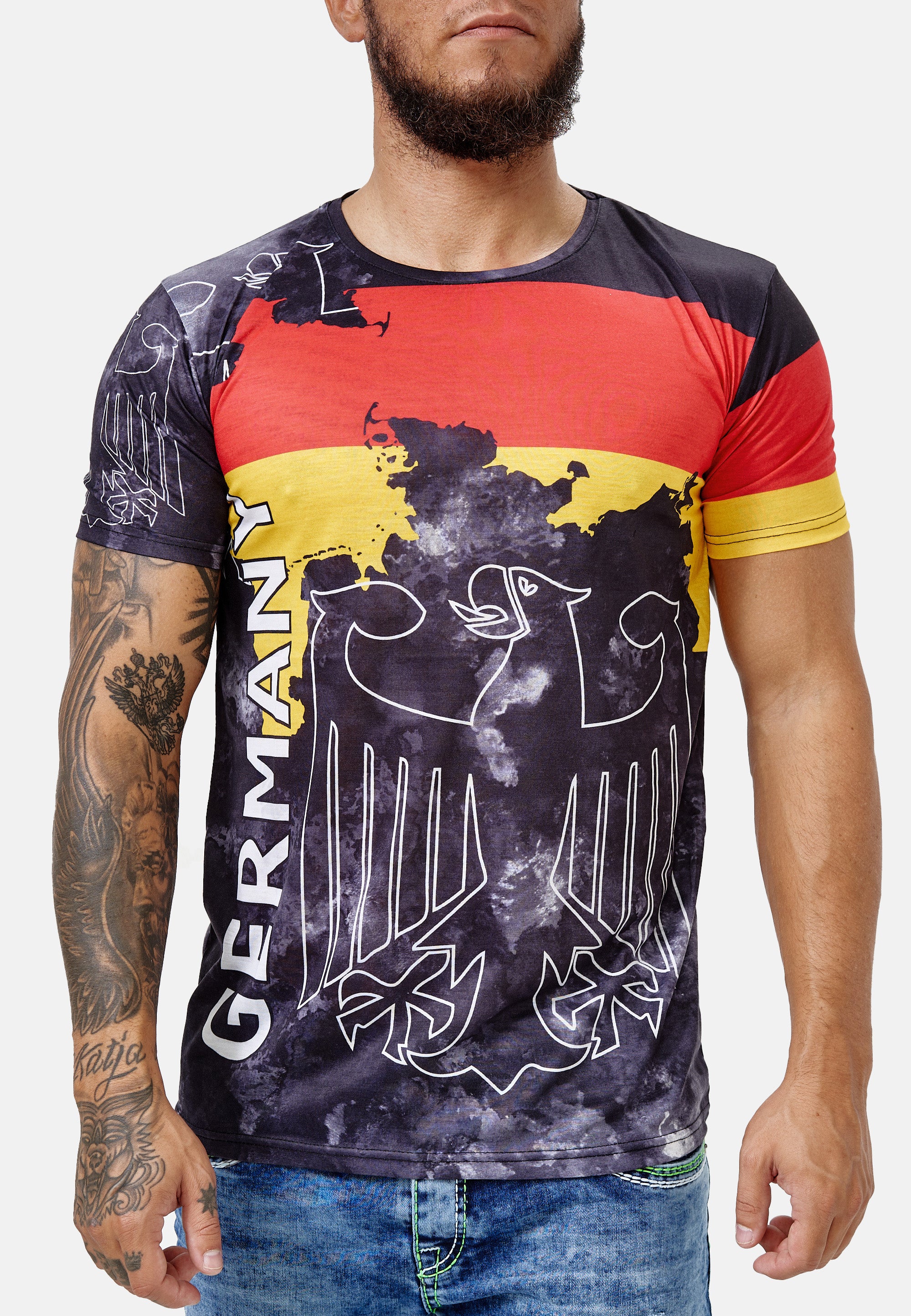 GERMANY Flag T-Shirt Graphic Print Overt X92 STOP - FASH - Multicolor