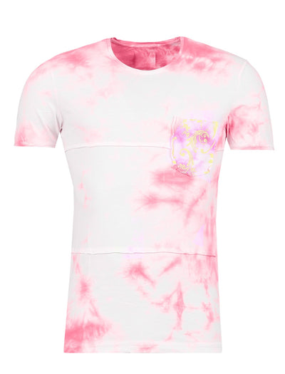 Y&R Men Tie Dyed Pocket T-shirt - Pink