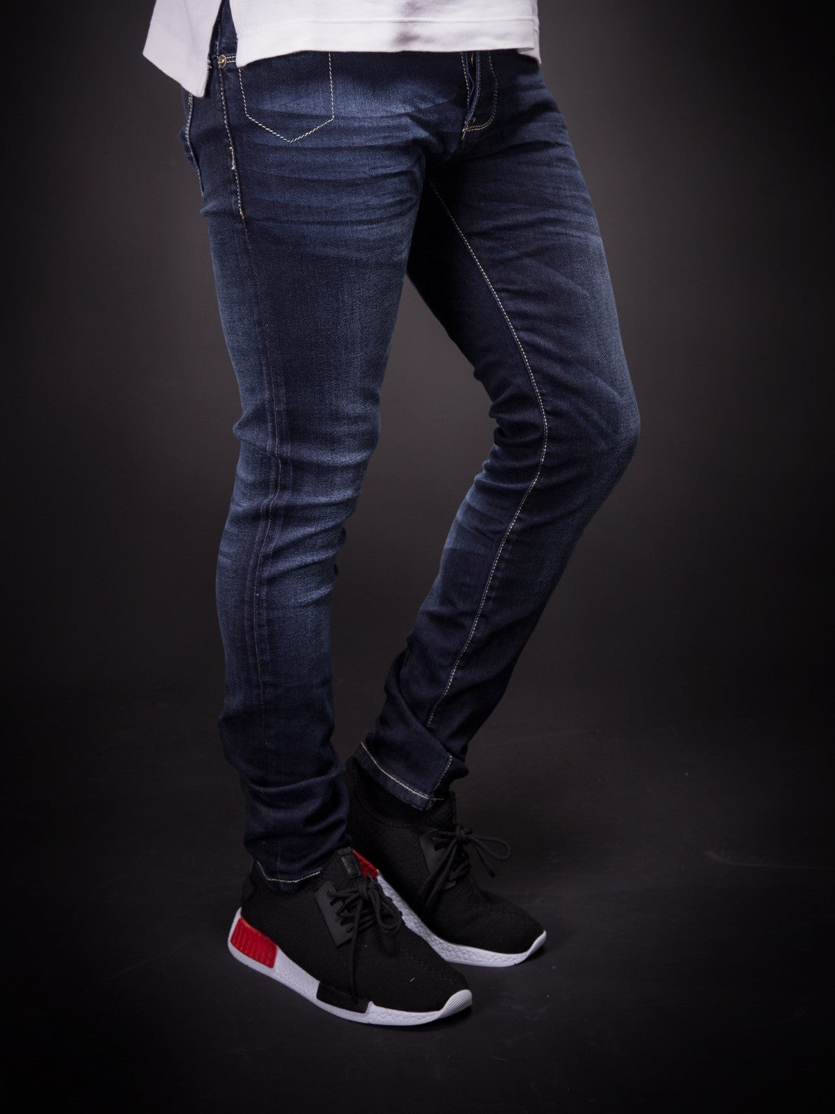 2Y Men Slim Fit Clean Jeans - Dark Blue - FASH STOP