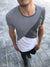 K&B Men Tri Stipes Front Pocket T-shirt - Gray - FASH STOP
