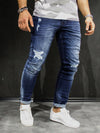 Men Slim Fit Simply Ripped Jeans - Blue