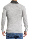 K&D Men Stylish 2 Tone Mock ZIipper Neck  Sweater - Gray - FASH STOP