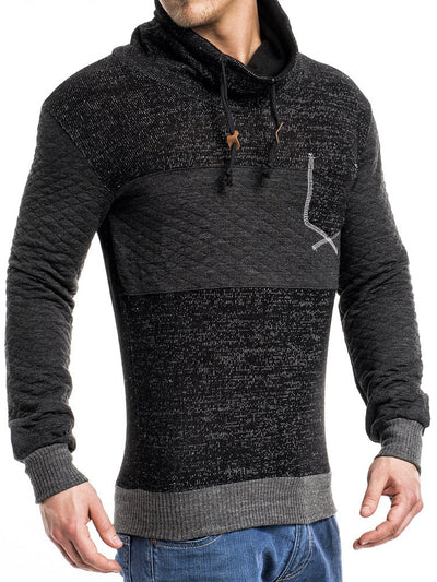K&D Men Stylish Mock Turtle Neck Pocket Sweater - Black - FASH STOP