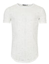 Y&R Mock Holes Perforated Poly T-Shirt - Off White