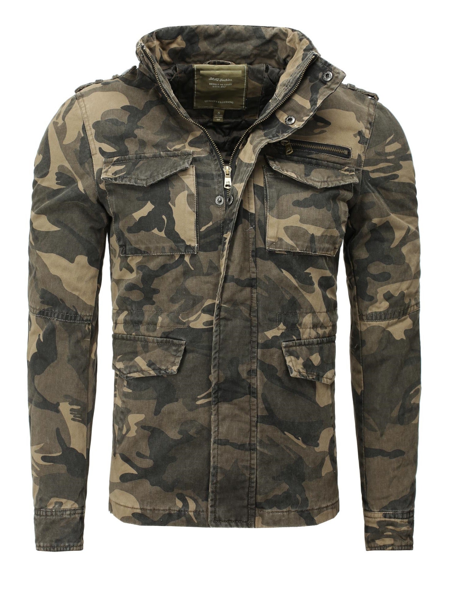 Y&R Men Stylish Camouflage Mid Length Jacket - FASH STOP
